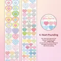 Nastro decorativo in PET scintillante con cuori per diari e cover di telefoni - Momento di Battito Cardiaco