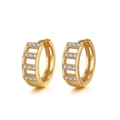 Boucles d'oreilles créoles S925 argent sterling doré ajouré avec oxydes de zirconium - Anneau Creux Or (APE14)