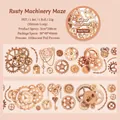 Steampunk Gear Rhapsody PET tape met iriserende afwerking en vintage roestige machinepatronen - Roestige Mechanische Stad
