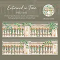 Nastro adesivo PET decorativo vintage con fiori e recinzione in pietra, 50mm x 2m - Intrecciato nel Tempo