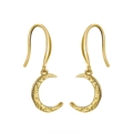 Boucles d'oreilles croissants de lune en argent S925 avec placage d'or texturé - Texture Météore Lune Or (APE49-14K)