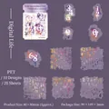 Pack de pegatinas PET acuarela con números artísticos para diarios y manualidades DIY - Vida Digital