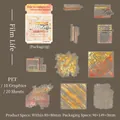 Pegatinas de PET estilo cine retro en tonos naranja cálido y marrón para decorar diarios DIY - Vida de Película