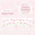 Cinta Washi Primrose Daydream 2cm x 2m con flores rosas para manualidades y scrapbooking DIY - Ensueño de Prímula (Primrose Daydream)