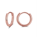 Créoles minimalistes en argent sterling S925 avec finition polie en or rose - Anneau Poli Argent (APE37-P)