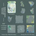 Bos thema PET aquarel stickers met artistieke textuur set van 20 stuks pack - Bos Barst