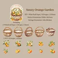 Sunshine Orange scrapbooking sticker set with PET and kraft paper botanical designs - 15 Sheets / Sunny Orange Garden