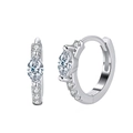Boucles d'oreilles minimalistes en argent S925 avec zircons marquises étincelants - Anneau Pierre Marquise Argent (APE94-P)