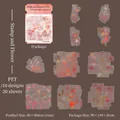 Watercolor floral seal PET stickers with vintage stamp patterns 20pcs for DIY scrapbooking - Stamps and Flowers
