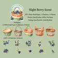 Hand-drawn berry-themed PET and kraft stickers set with blackberry designs in 15 pieces - 15 Sheets / Night Berry Fragrance