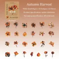 Vintage floral scrapbooking stickers Autumn Brew series 25 pieces on white kraft paper - Autumn Brew