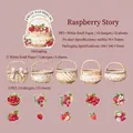 Set de pegatinas de bayas y frutas en PET y papel Kraft para decorar álbumes DIY - Raspberry Story