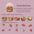 Set de 15 pegatinas temáticas de bayas del bosque en PET y papel kraft para manualidades DIY - Forest Red Berry