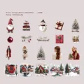 Christmas themed stickers set with Santa and snowman patterns in 40 pieces pack - Red Party