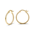 Boucles d'oreilles créoles S925 argent sterling minimalistes plaqué or poli - Anneau Lisse 20mm Or (APE34-14K-1.5-20)