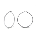 Boucles d'oreilles créoles S925 en argent sterling poli avec un design minimaliste épuré - Anneau Lisse 15mm Argent (APE34-P-1.5-15)