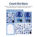 Counting Stars PET puzzle sticker set with cute black cat and starry night window theme - Count the Stars