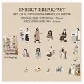 Fashionable energy breakfast theme PET stickers set for office scrapbooking 15pcs - Energy Breakfast