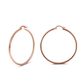 Boucles d'oreilles créoles en argent S925 plaqué or rose avec fermoir sécurisé - Anneau Lisse 50mm Or Rose (APE34-R-2.0-50)