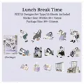 Workplace Lunch Break theme PET stickers, 15 pieces of purple lifestyle illustrations - Lunch Break