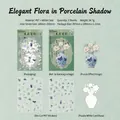 Autocollants PET en porcelaine bleue et blanche pour décoration de scrapbooking - Ombre de Porcelaine à Fleurs Simples