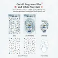 Autocollants en PET à motif orchidée bleue pour scrapbooking et décorations DIY - Céladon d'Orchidée