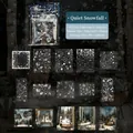 Snowflake and winter theme PET transparent stickers set for journal decoration, 15 pieces - Silent Snowfall