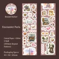 Rollo de pegatinas vintage de París con película brillante para scrapbooking y manualidades - Encuentro en París