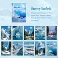 Snowy wilderness landscape art paper set for journaling decoration with 10 winter designs - Arctic World