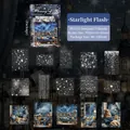 Blue Night scene PET stickers with stars and cats from the Flowing Light series - Gently Twinkling Stars