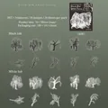 Retro PET stickers with swaying tree silhouettes in black ink finish for journaling - Swaying Tree Shadows