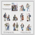 Set di 20 adesivi PET Art Block con illustrazioni creative di musicisti e pittori d'arte - Distretto Artistico