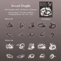 Abstract black and white circle PET stickers with iridescent finish for scrapbooking - Circular Shape
