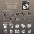 Set de pegatinas PET telaraña retro con acabado iris para decorar álbumes 20pcs - Telarañas