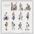 Adesivi decorativi in PET con 10 motivi di personaggi di strada per scrapbooking e fai da te - Passante della Lunga Strada