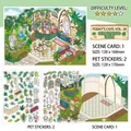Garten-Café DIY Sticker-Set mit 2 PET-Bögen und einer dekorativen Hintergrundkarte - Hofkaffee