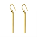Boucles d'oreilles barres longues en argent S925 avec finition dorée polie - Boucles d'Oreilles Barre Carrée Or (APE54-14K)