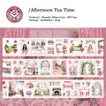 PET decorative washi tape Afternoon Tea Time with vintage lifestyle hand-drawn illustrations - Afternoon Teatime