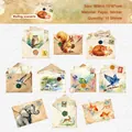 Retro animal stamps stickers with owl fox and swan motifs for DIY journals - Postal Realm