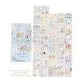 Adesivi vintage blu con lamina d'oro e illustrazioni classiche in stile europeo - Notturno Blu Chiaro