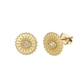 Boucles d'oreilles en argent S925 doré avec motif œil du diable et soleil - Oeil du Diable Soleil Or (APE127-14k)