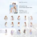 PET-Sticker mit Anime-Mädchen-Silhouetten und hellblauen Schleifen, 30er-Set - Hellblau Warme Brise