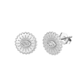 Boucles d'oreilles œil protecteur en argent S925 avec soleil et zircone claire - Oeil du Diable Soleil Argent (APE127-P)
