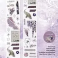 Violettes PET-Dekoband mit Blumen und Vintage-Schriftzügen für Scrapbooking-Journals - Schwankend In Poesie