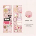 Vintage Sweetheart Cloth Button style decorative tape with pink strawberry and floral motifs - Sweetheart Buttons