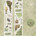 Vintage PET-Klebeband mit grünem Waldmotiv, Schmetterlingen und floralen Mustern - Grünlandtour