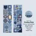 Blauwe denim stijl washi tape met hart- en stervormen voor DIY-journaling decor - Cowboy Bezig