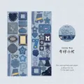 Blue denim style fabric washi tape with heart and star patterns for DIY journaling - Cowboy Busy