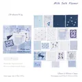 Blue fresh floral stamp sticker set with convex printing for scrapbooking, 20 sheets - Milk Salt Little Flower