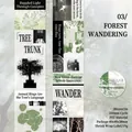 Nastro decorativo in PET tema foresta con larghezza 38mm e motivi in legno naturale - Passeggiata nel Bosco